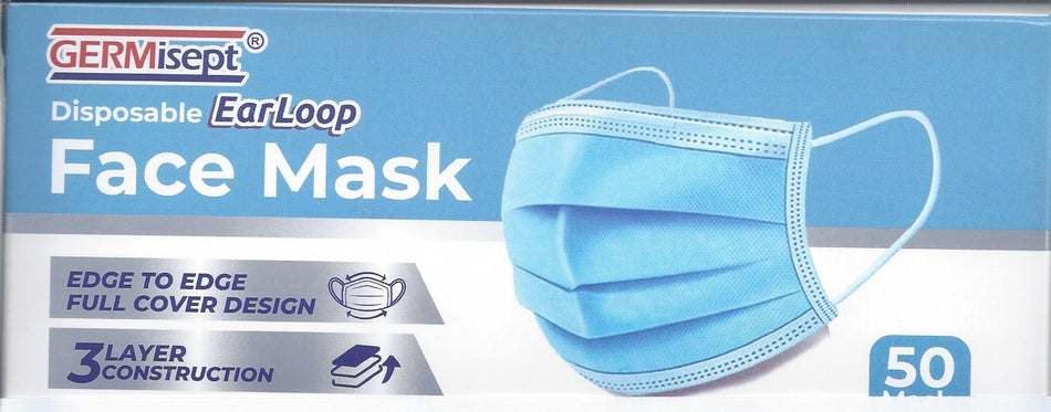 3 Ply Surgical Face Mask W/ Ear Loops (50 per Box) 40 Boxes per Case (2000)